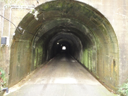 城 に 向かう 隧道